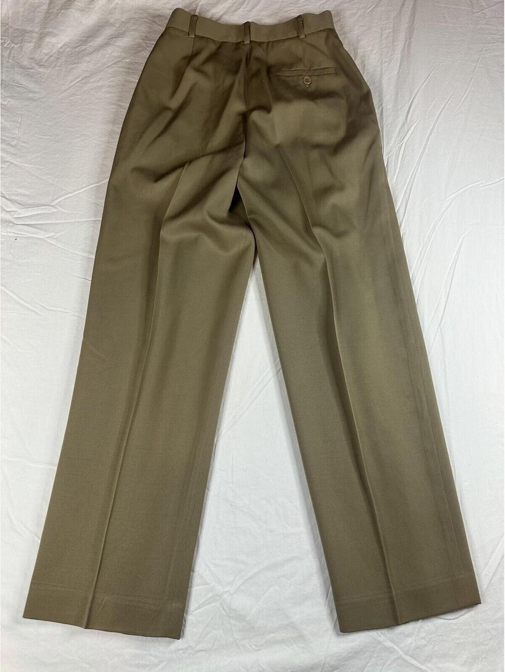 🤎✨Vintage Embassy Row Petites  Pure Wool Pleated Dress Pants Trousers khaki 6P - Picture 7 of 14